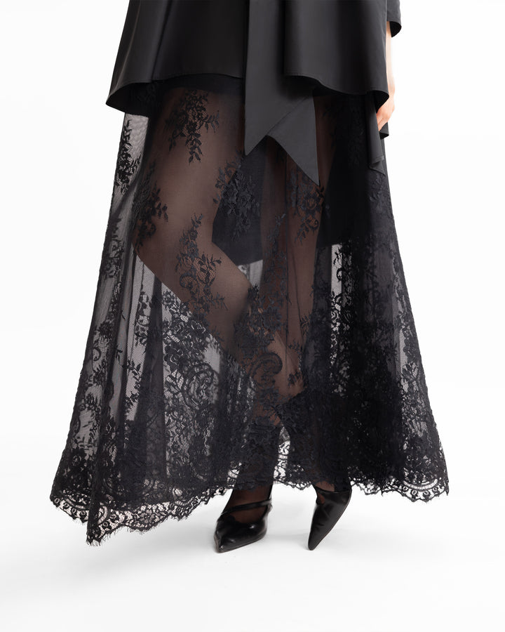 Front-Tie Top with Lace Skirt