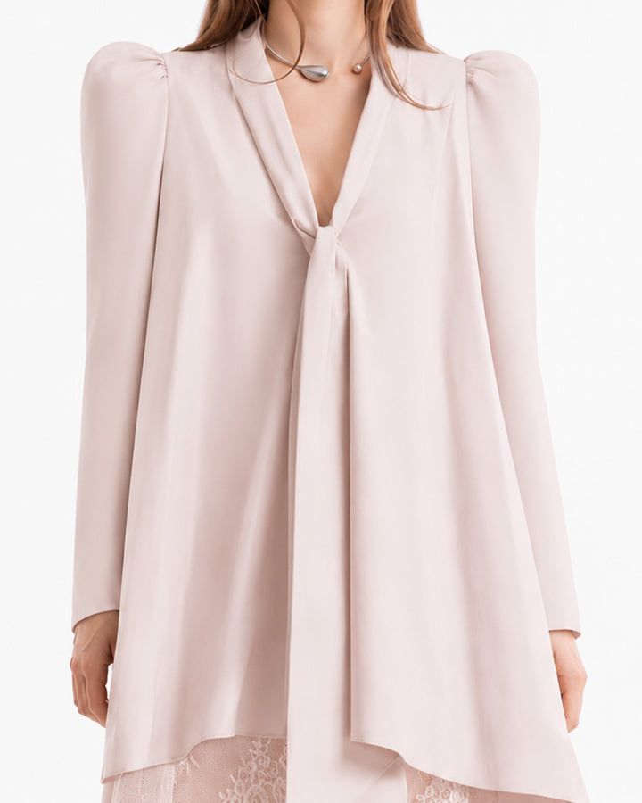 Front-Tie Top with Lace Skirt