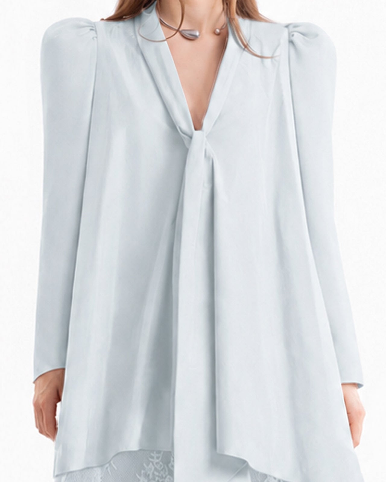 Front-Tie Top with Lace Skirt
