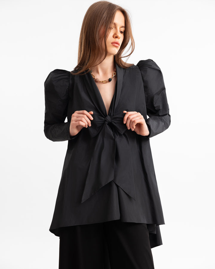 Front-Tie Top with Wide-Leg Pants