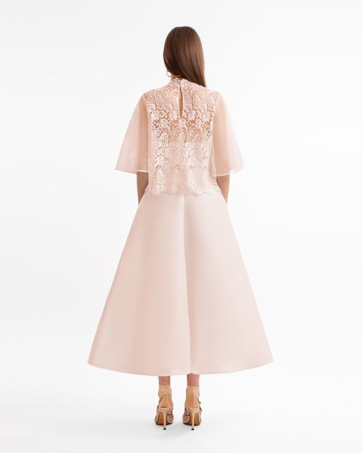 Guipure Top & Flared Midi Skirt - Gemy Maalouf