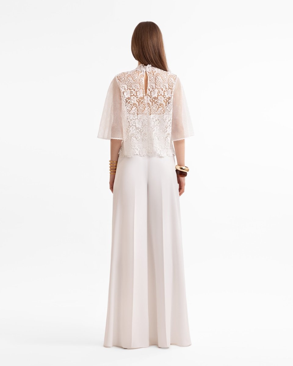 Guipure Top & Flared Pants - Gemy Maalouf