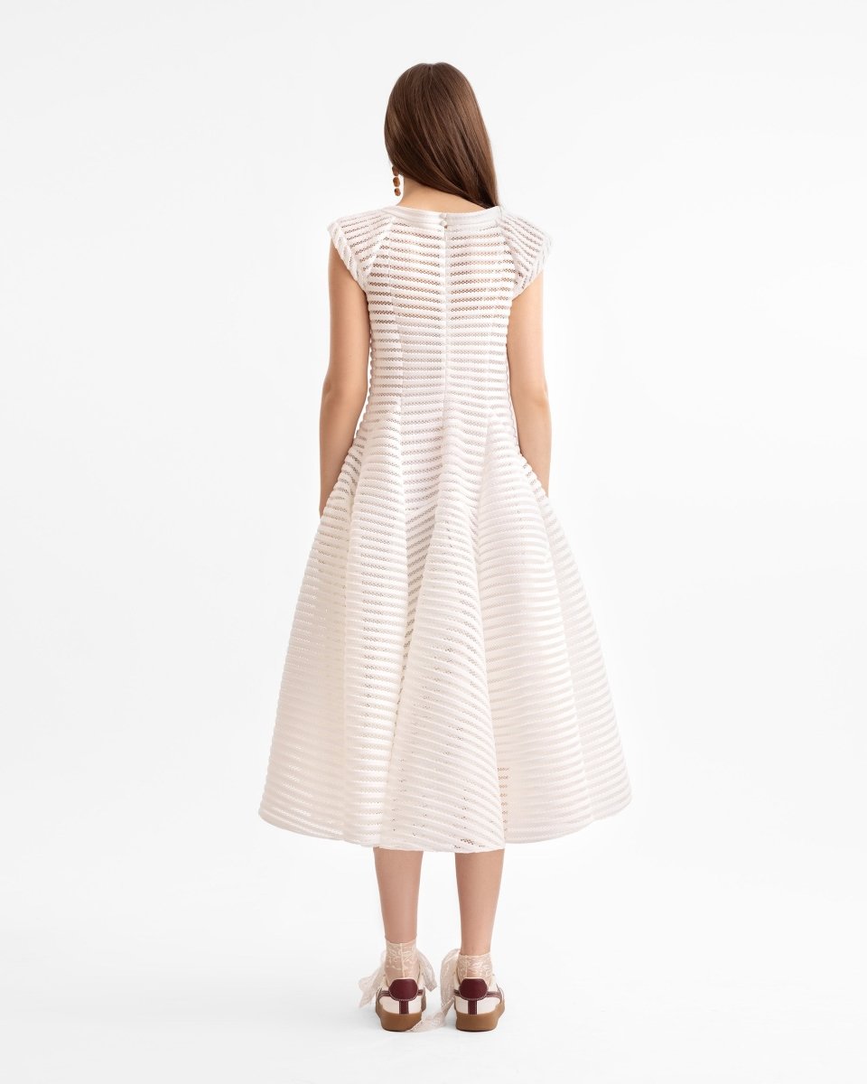 Striped Flared Short Dress - Gemy Maalouf