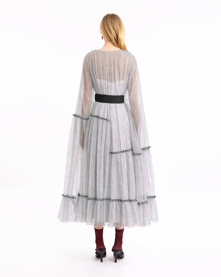 Dotted Tulle Midi Dress