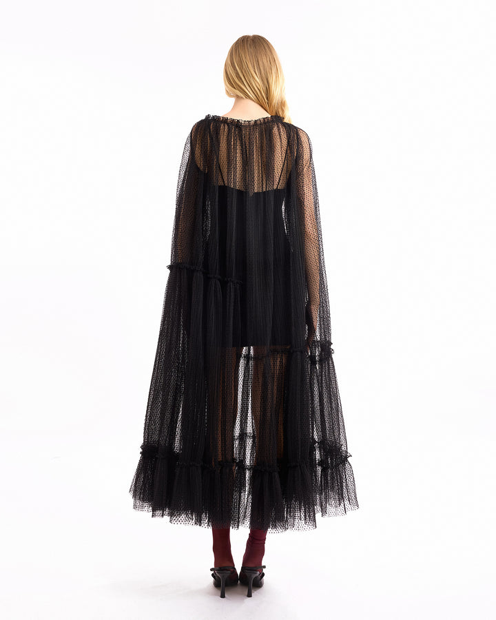 Dotted Tulle Midi Dress