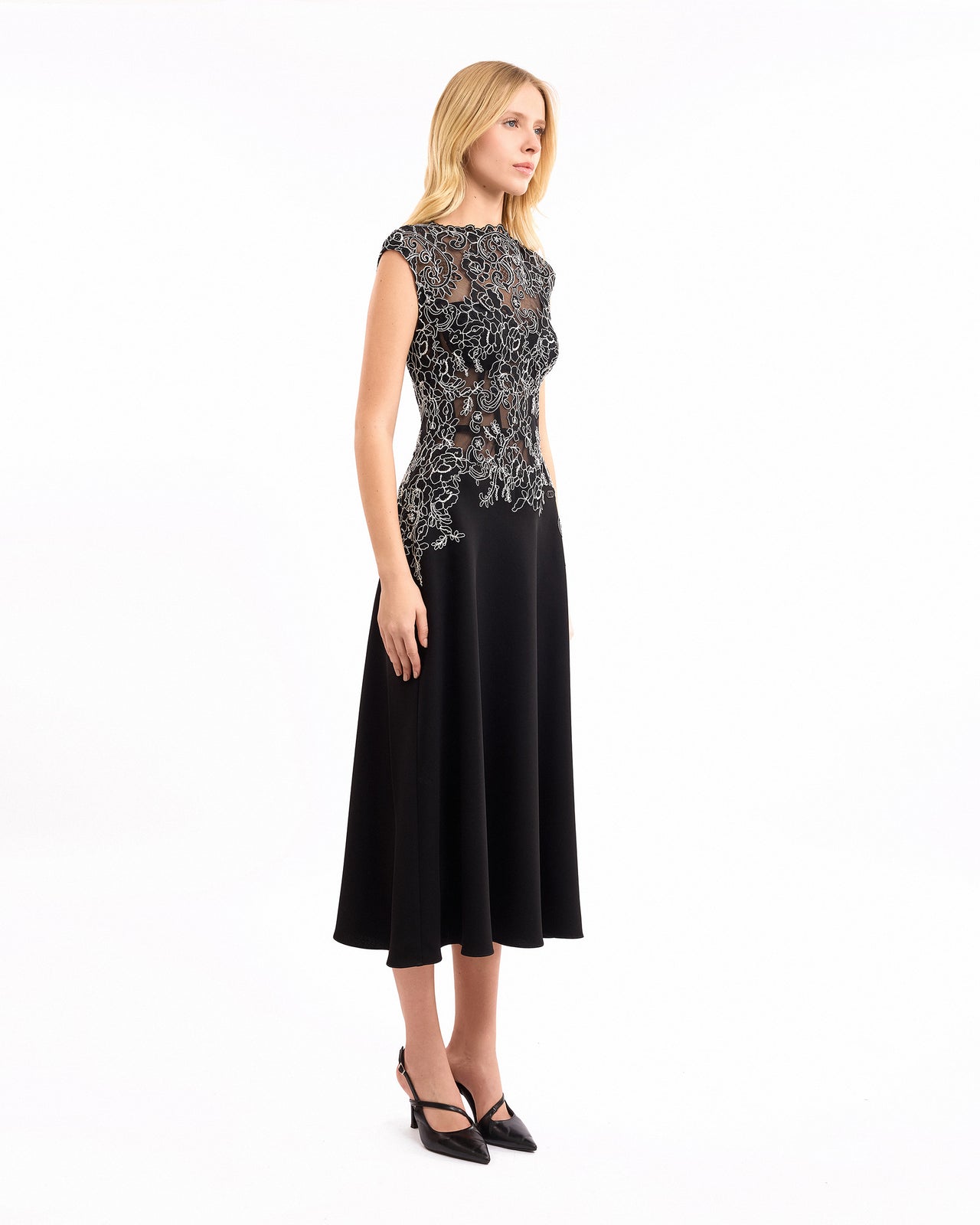 Embroidered Midi Dress