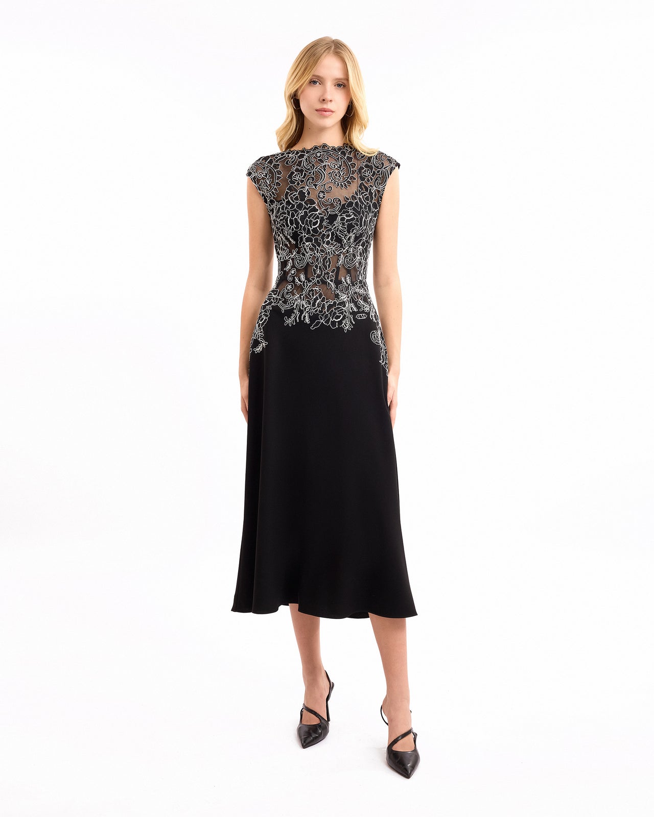 Embroidered Midi Dress