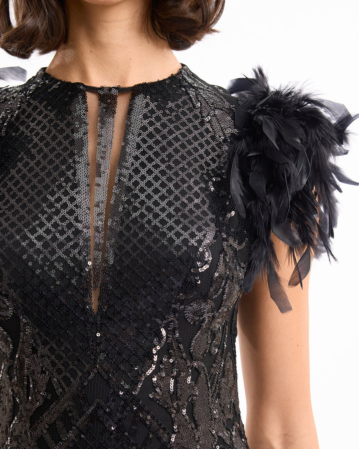 Sequined Feather Dress