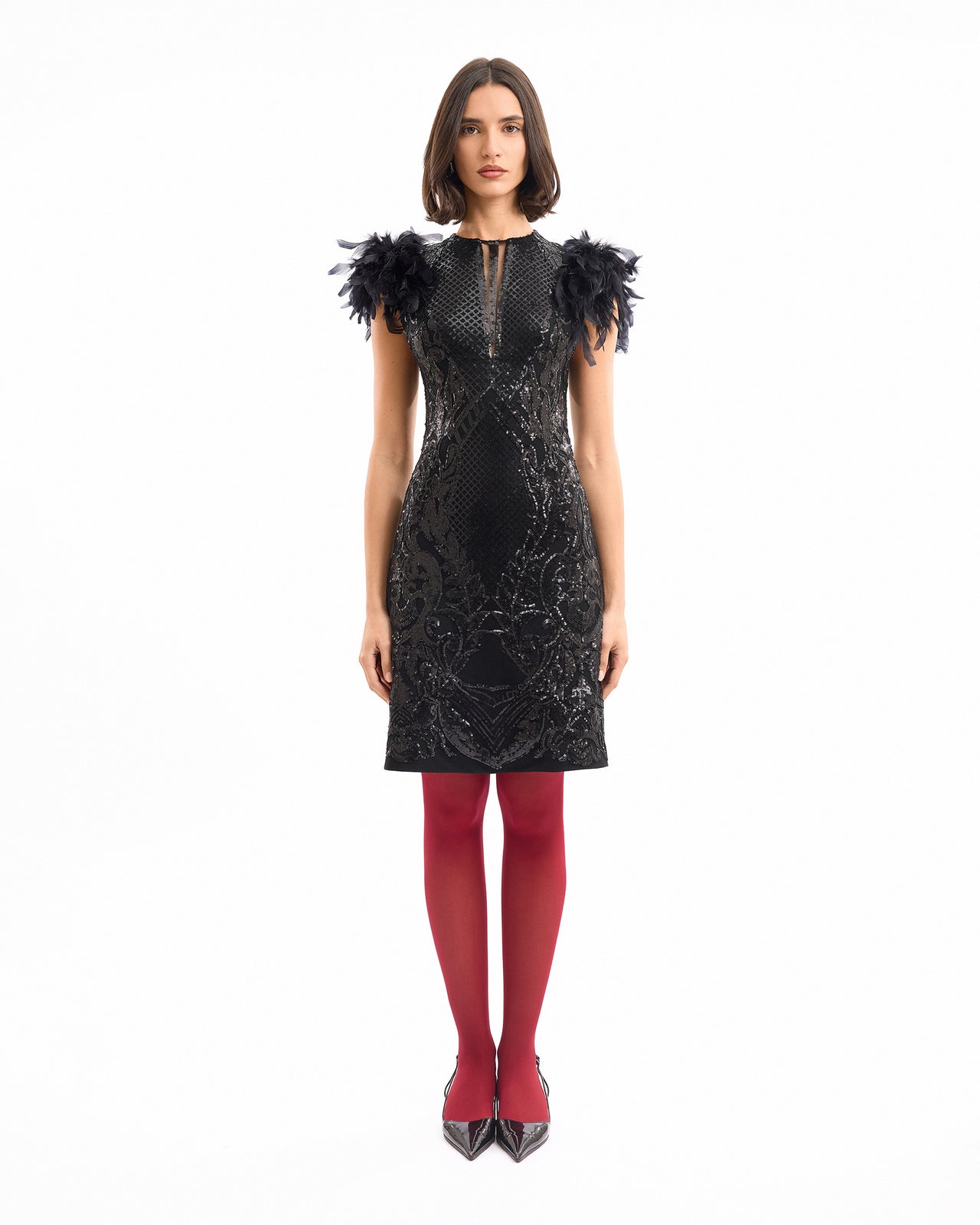 Sequined Feather Dress