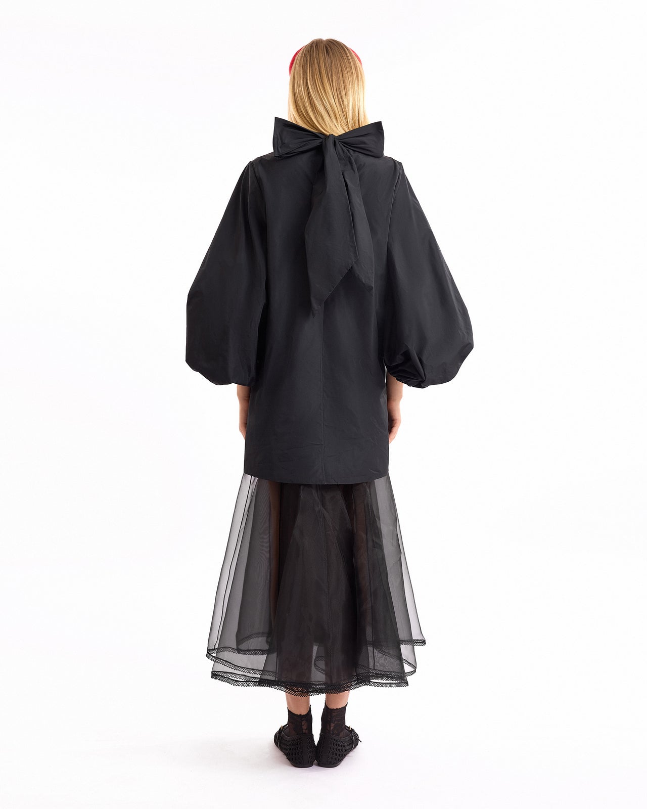 Layered V-Neck Puff Dress