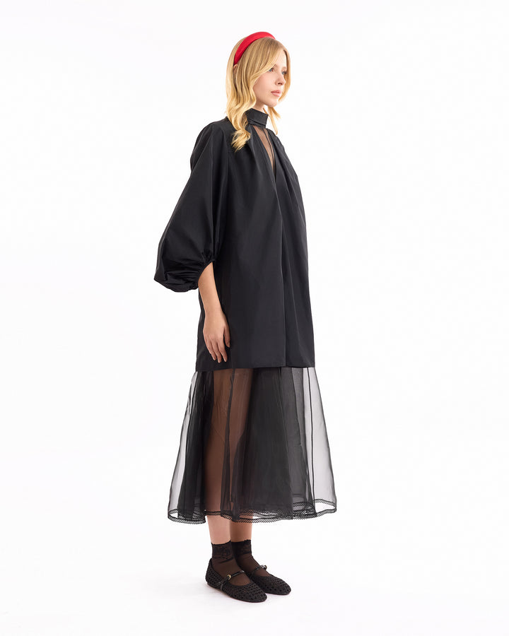 Layered V-Neck Puff Dress