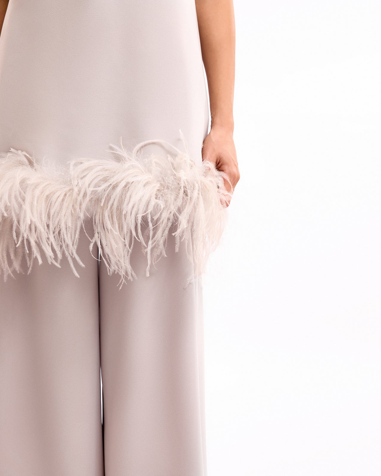 Embroidered Short Dress with Trousers