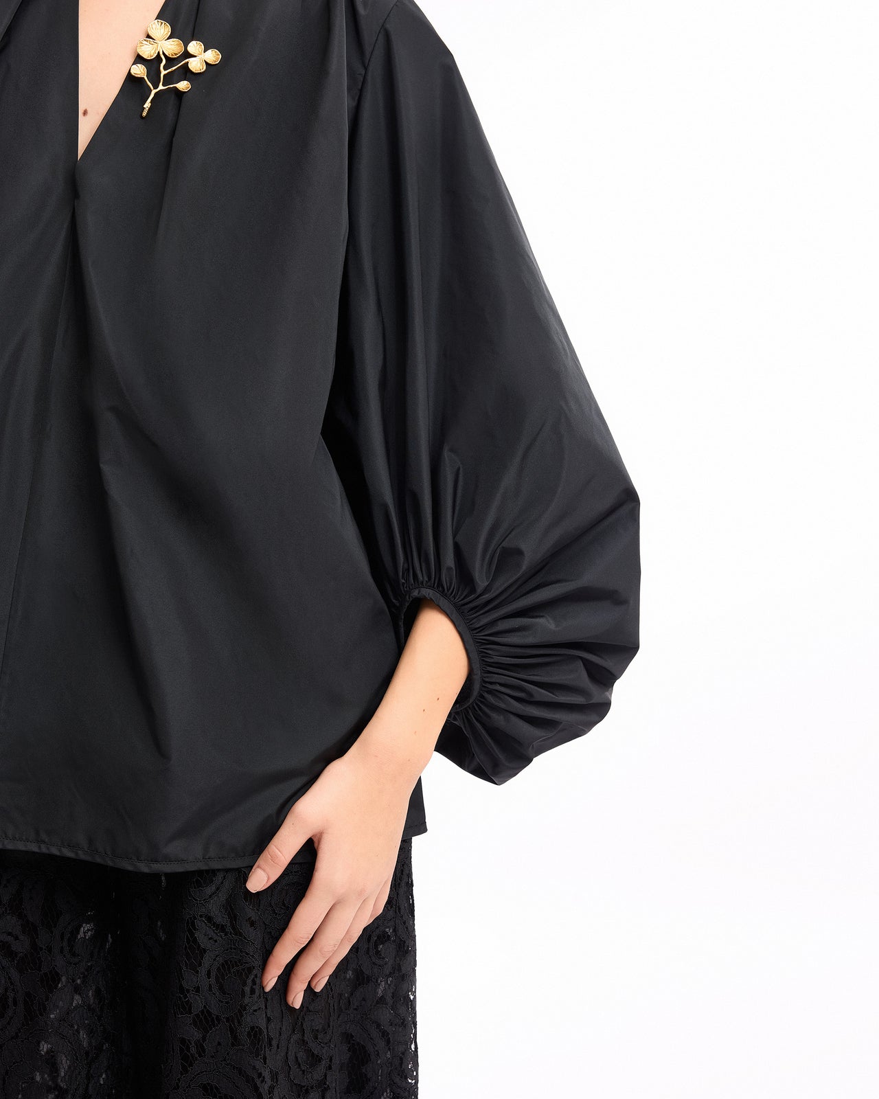 V-Neck Puff Sleeve Set