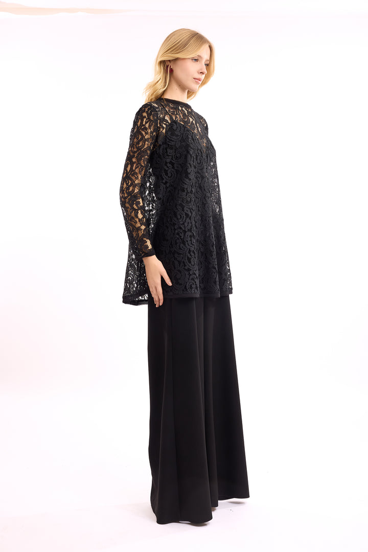 Sheer Lace Tunic Set