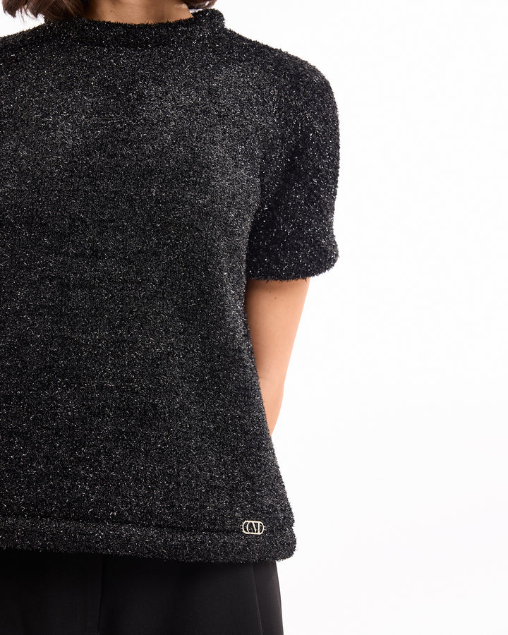 Textured Top with Cropped Trousers