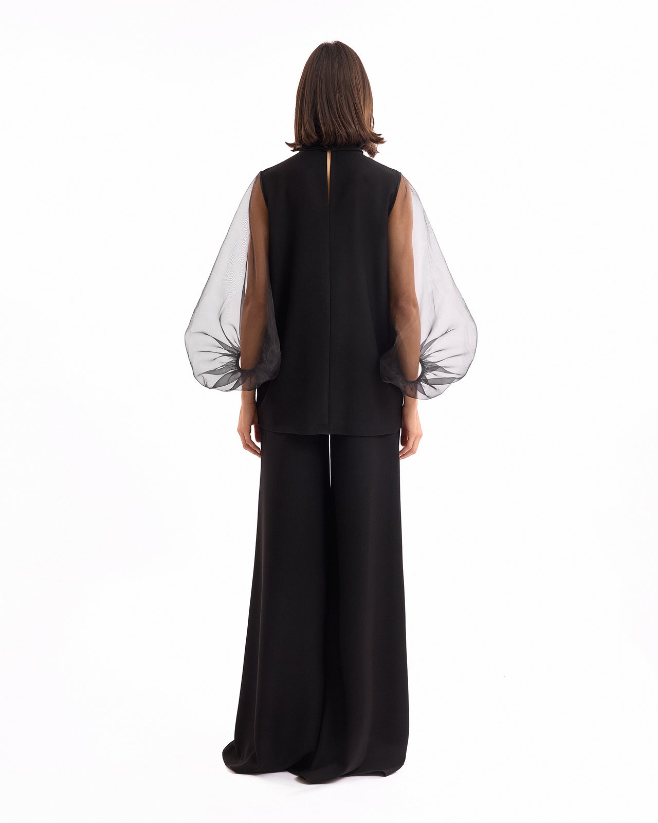 V-Neck Top with Wide-Leg Trousers