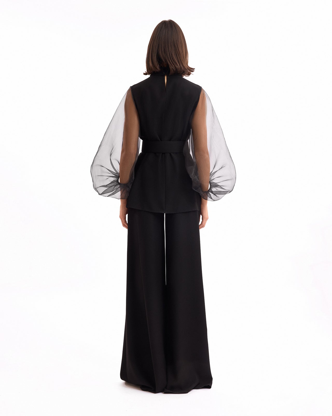 V-Neck Top with Wide-Leg Trousers