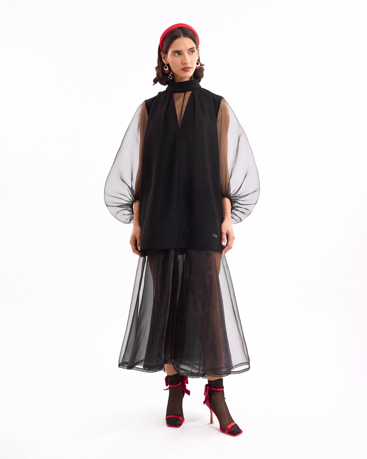 Split V-Neck Short Dress