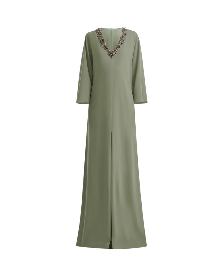 Beaded V-Neck Kaftan
