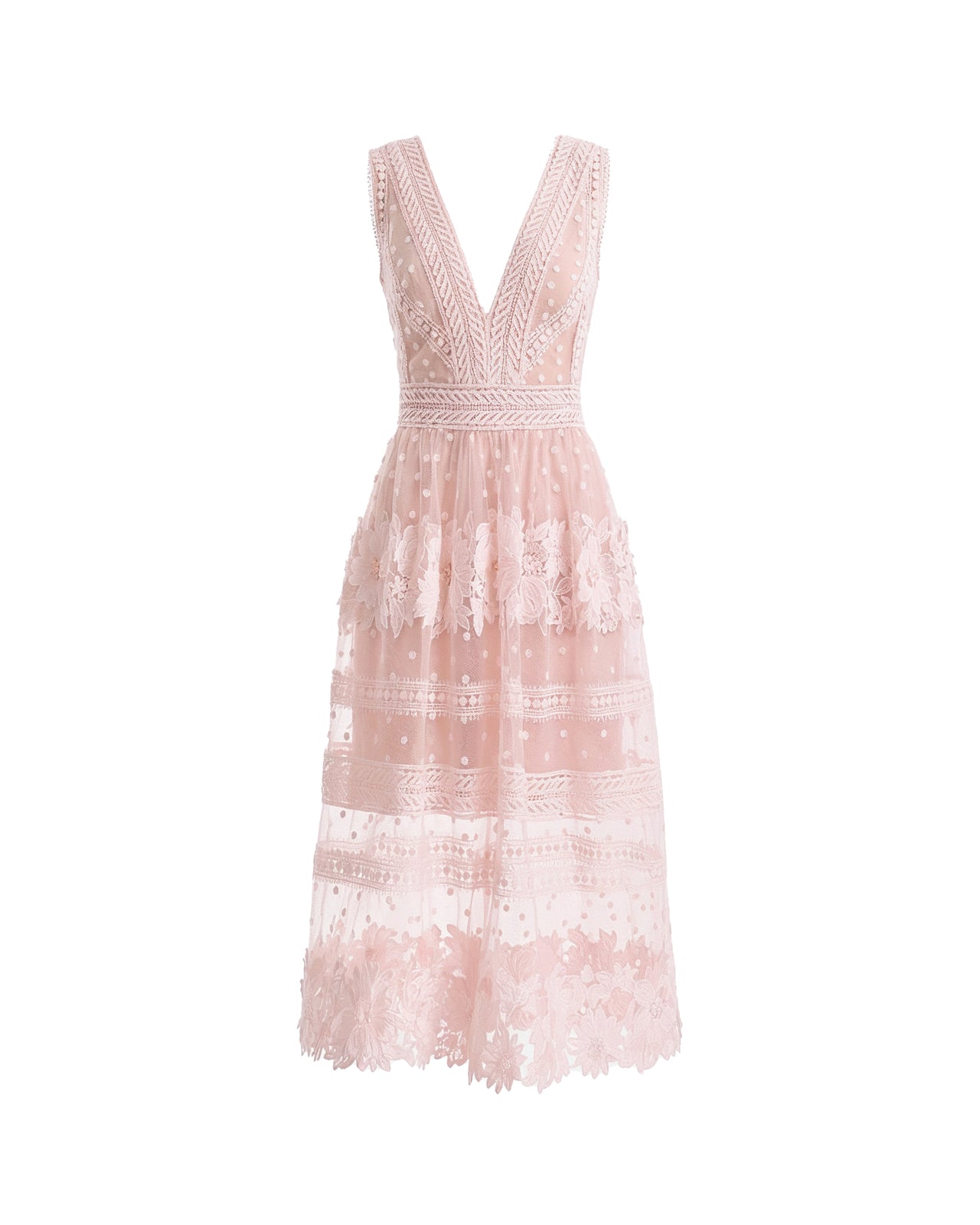 Floral Tulle Midi Dress