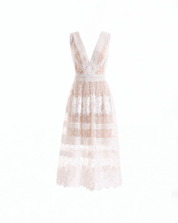 Floral Tulle Midi Dress