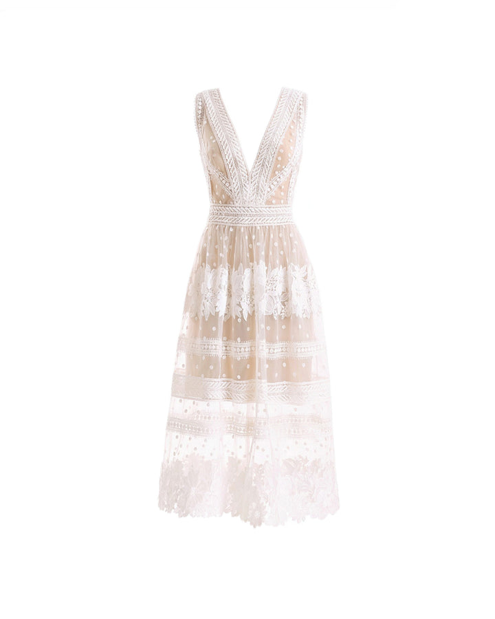 Floral Tulle Midi Dress