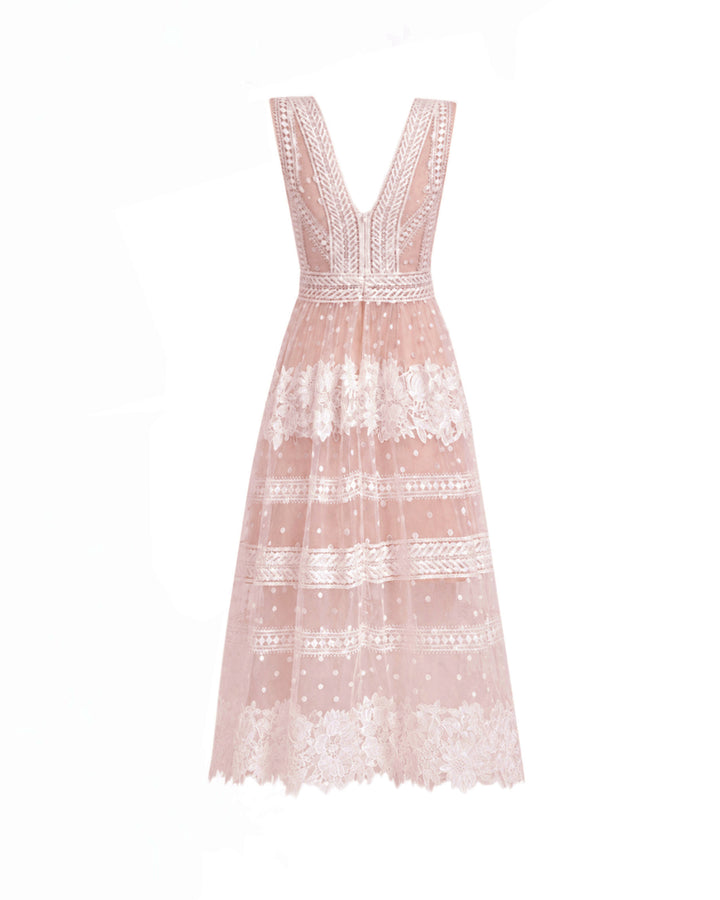 Floral Tulle Midi Dress