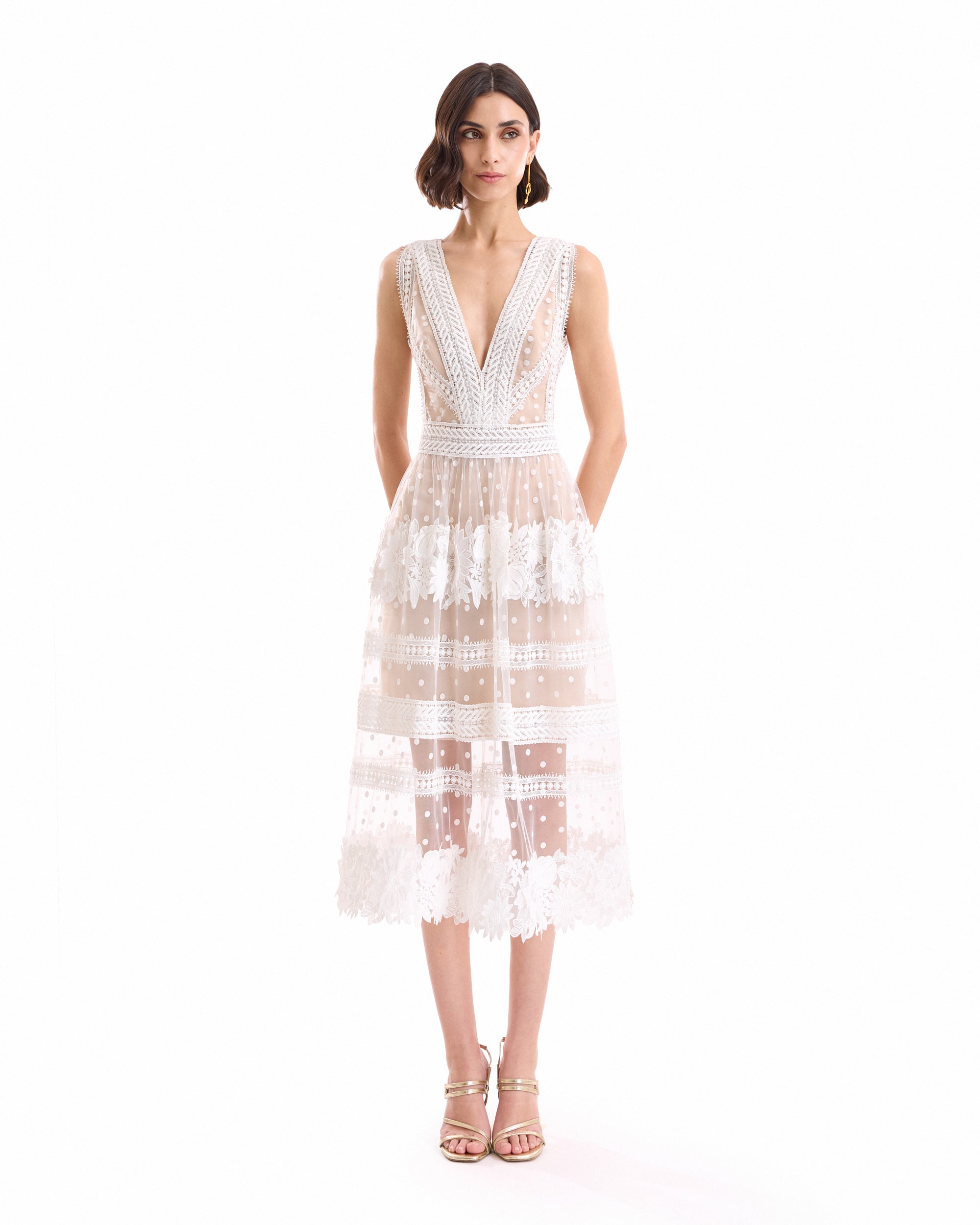 Floral Tulle Midi Dress