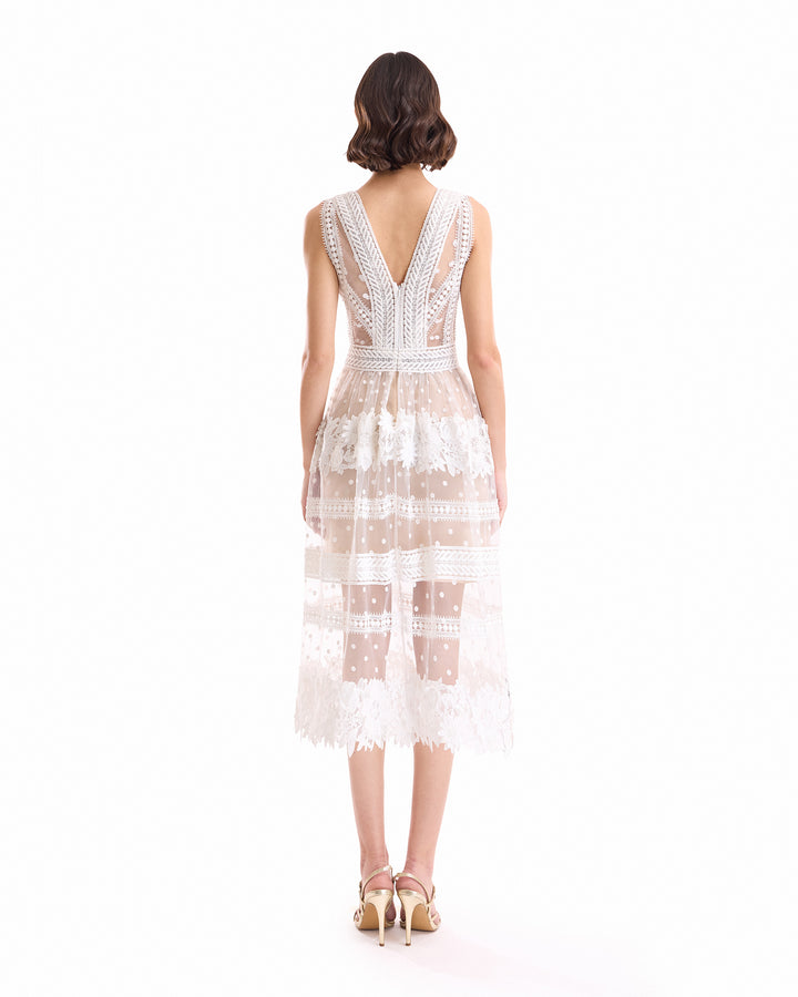 Floral Tulle Midi Dress