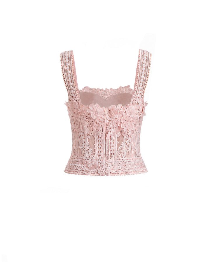 3D Floral Tulle Corset Set