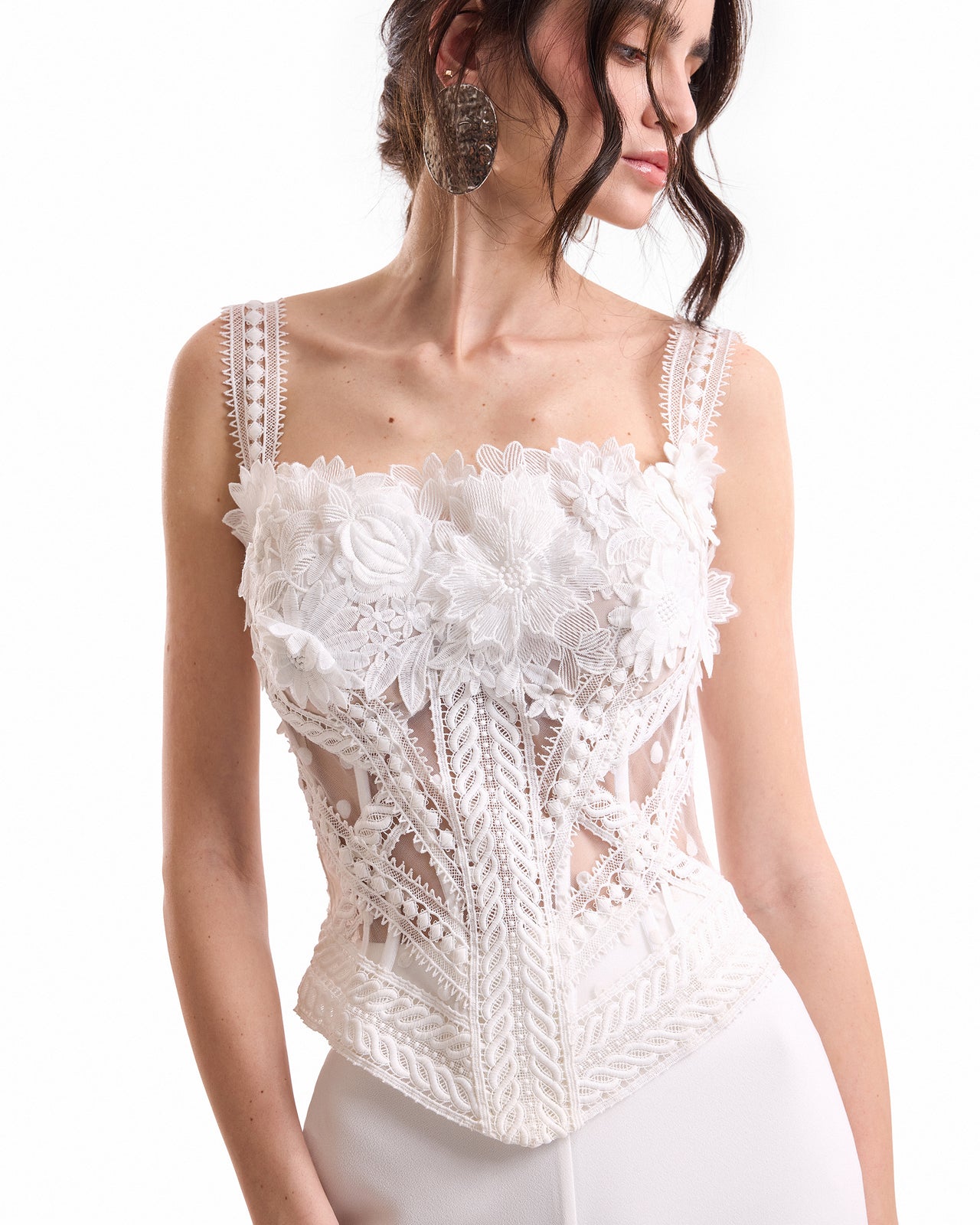 3D Floral Tulle Corset Set