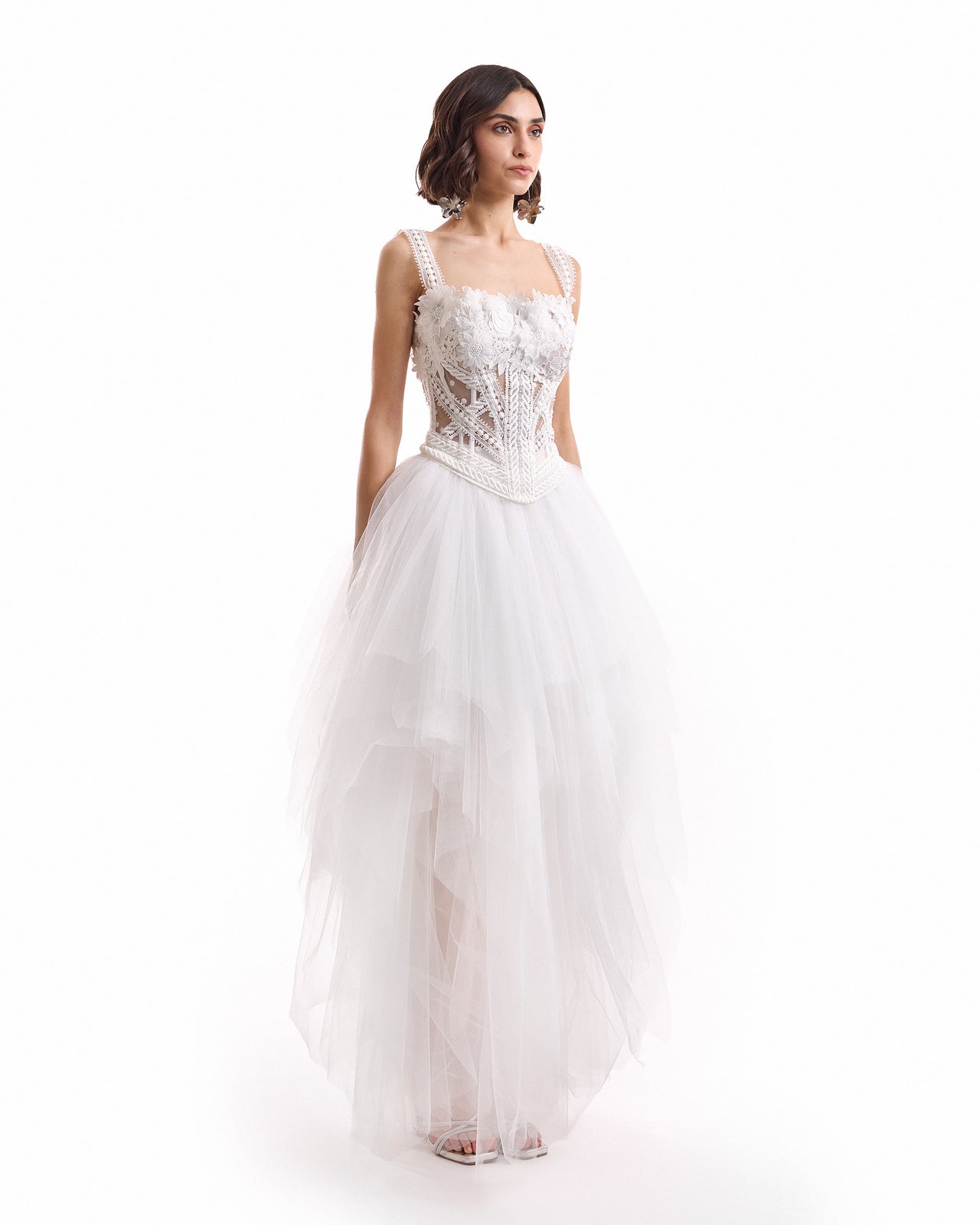3D Floral Tulle Corset Set