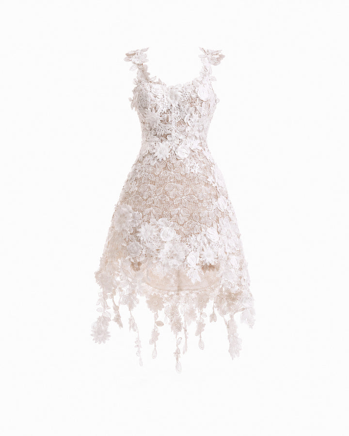 Floral Cage Short Dress