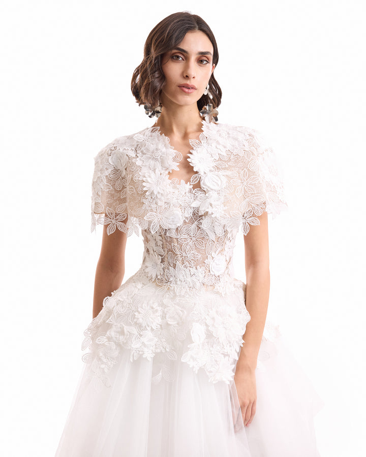 3D Floral Tulle Corset Set