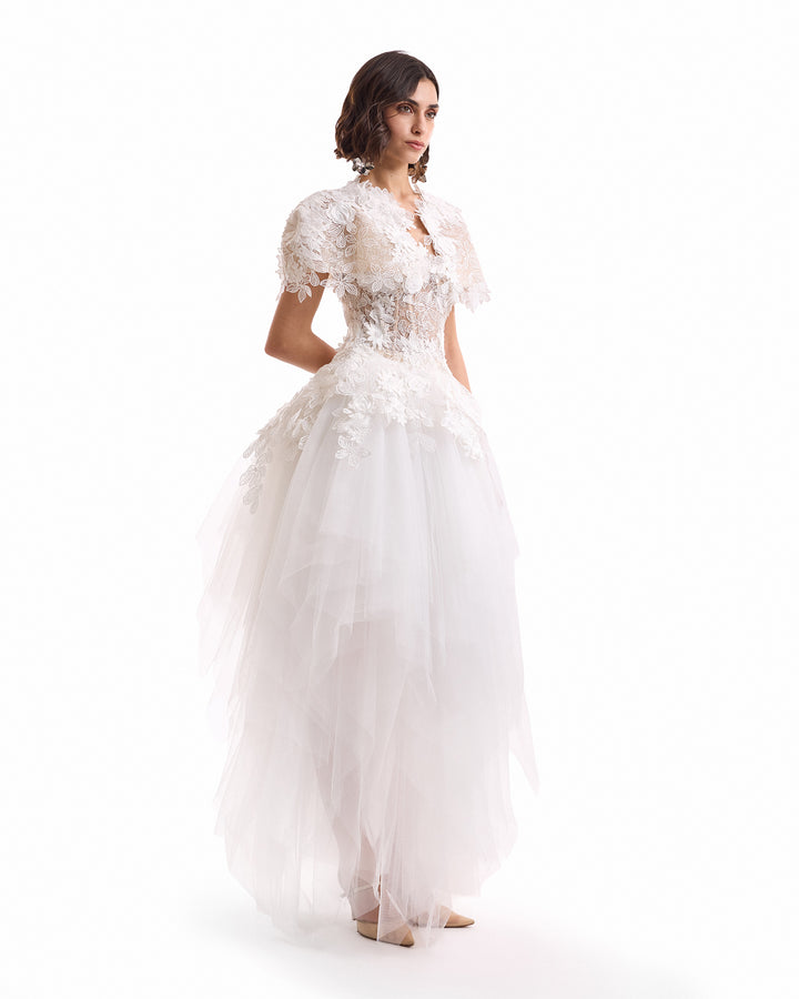 3D Floral Tulle Corset Set
