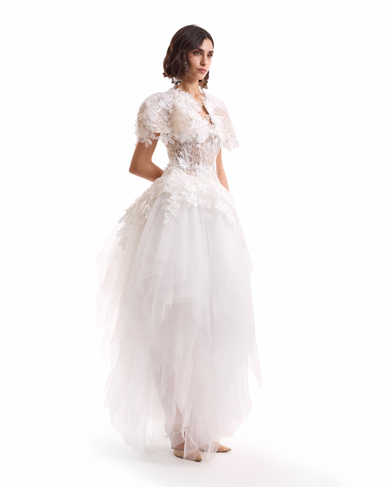 3D Floral Tulle Corset Set