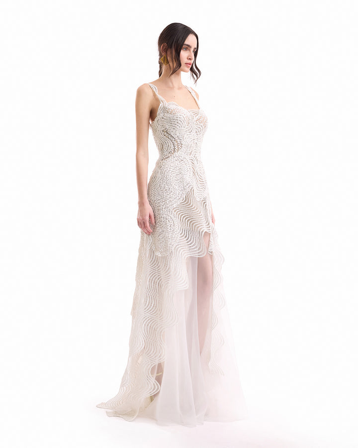 Swirl Organza Midi Dress