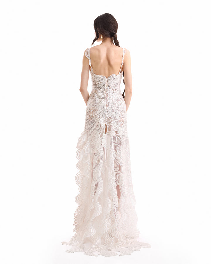 Swirl Organza Midi Dress