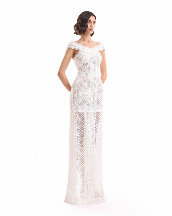 Geometric Sheer Gown