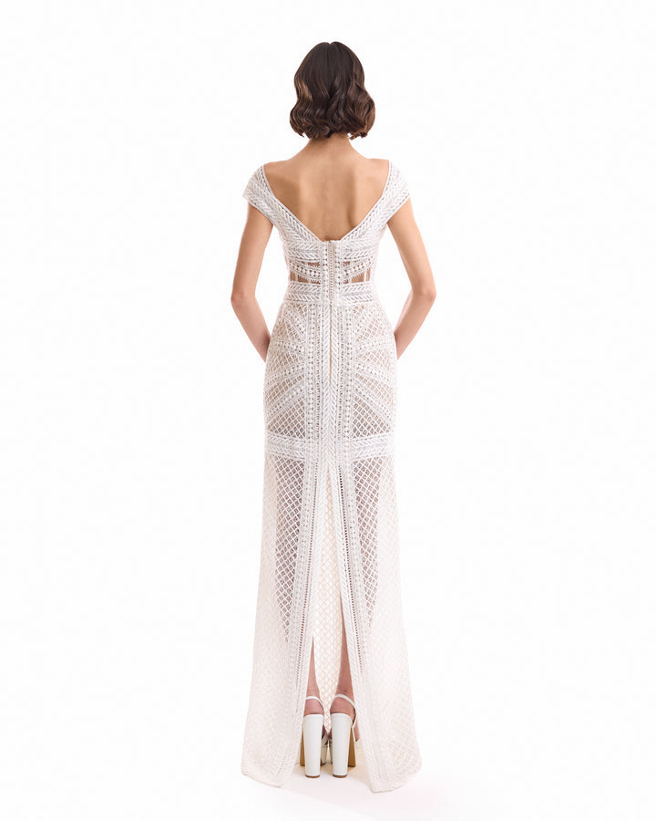 Geometric Sheer Gown