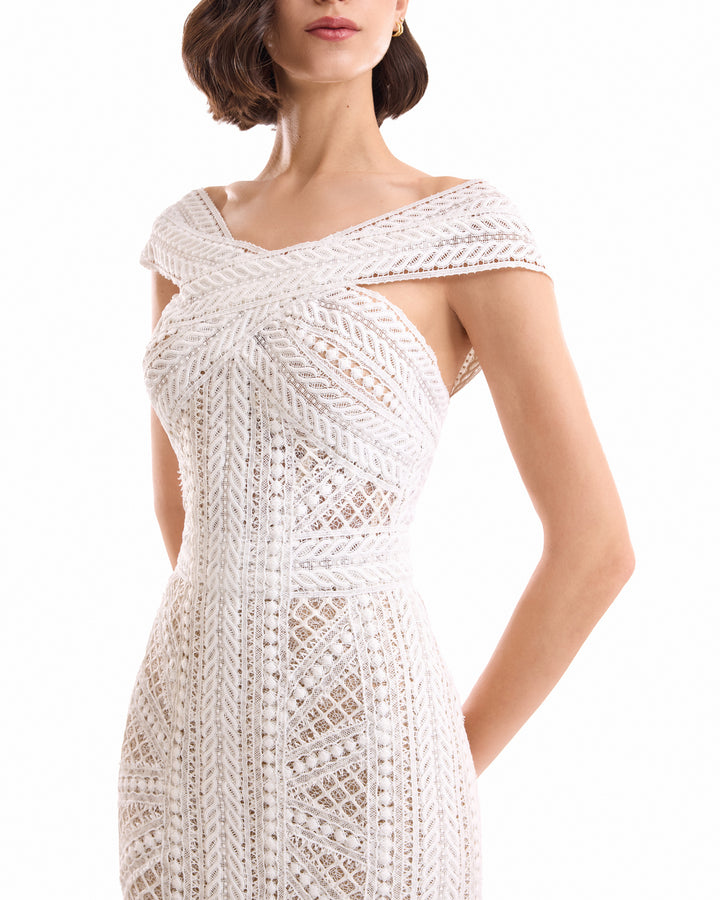 Geometric Sheer Gown