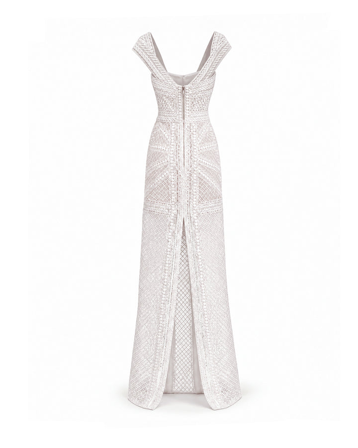 Geometric Sheer Gown