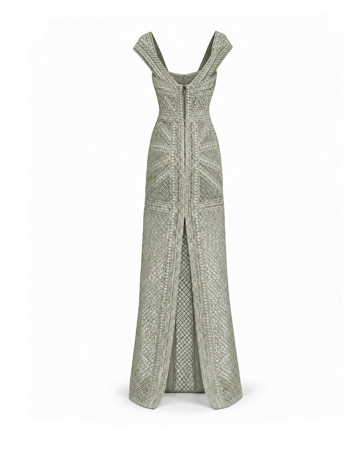 Geometric Sheer Gown