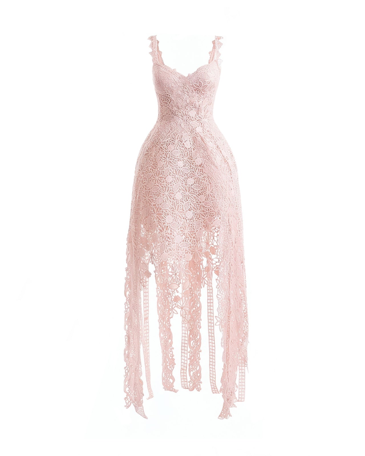 Floral Guipure Cage Midi Dress