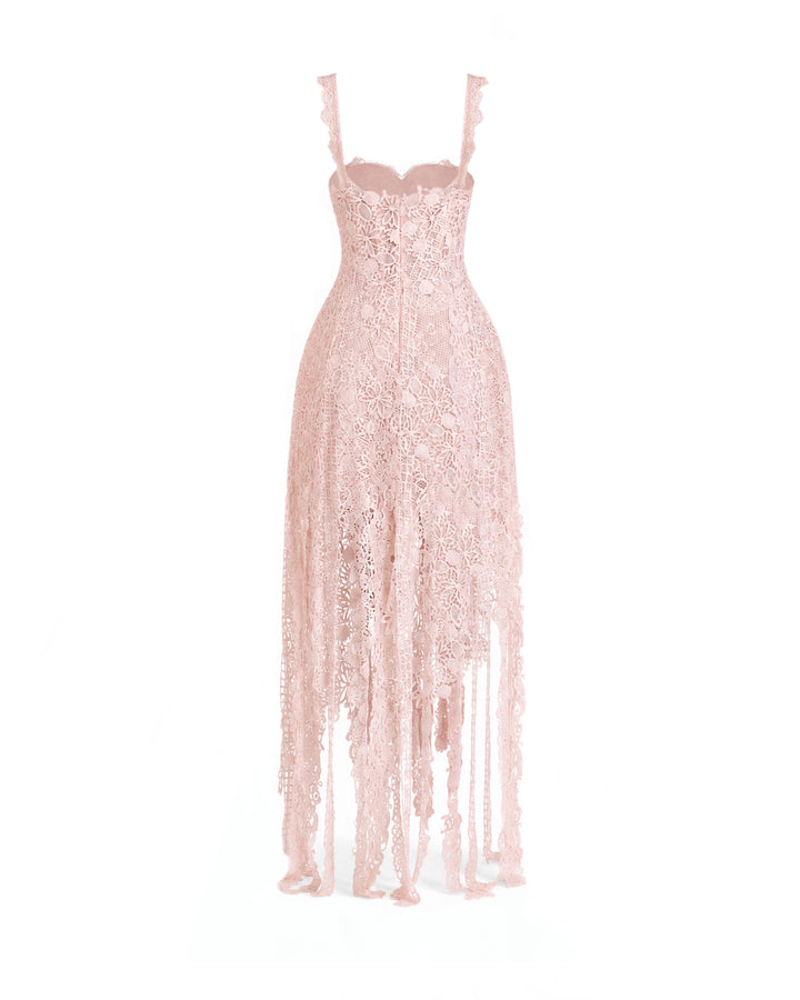 Floral Guipure Cage Midi Dress