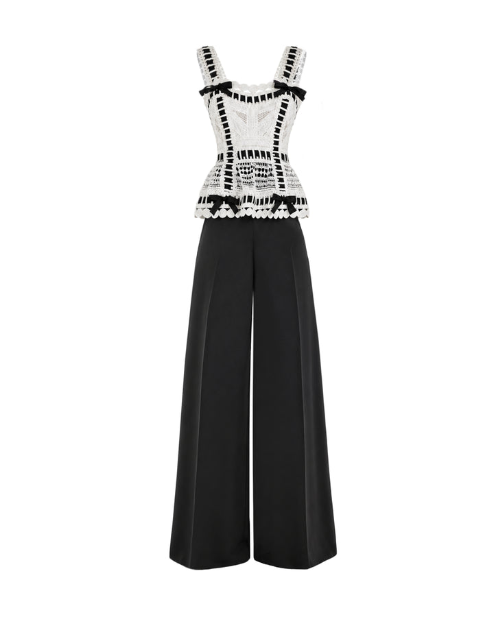 Ribbon Detail Peplum Set