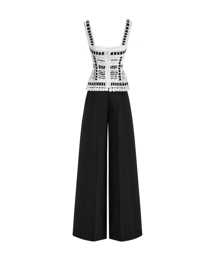 Ribbon Detail Peplum Set