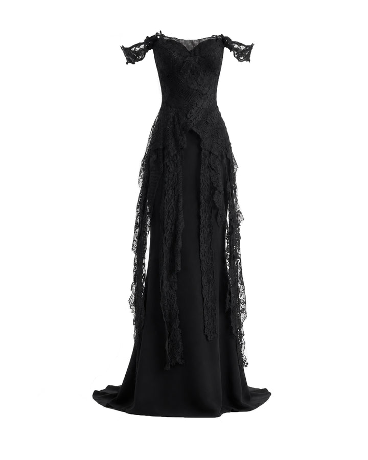 Off-Shoulder Embroidered Corset Set