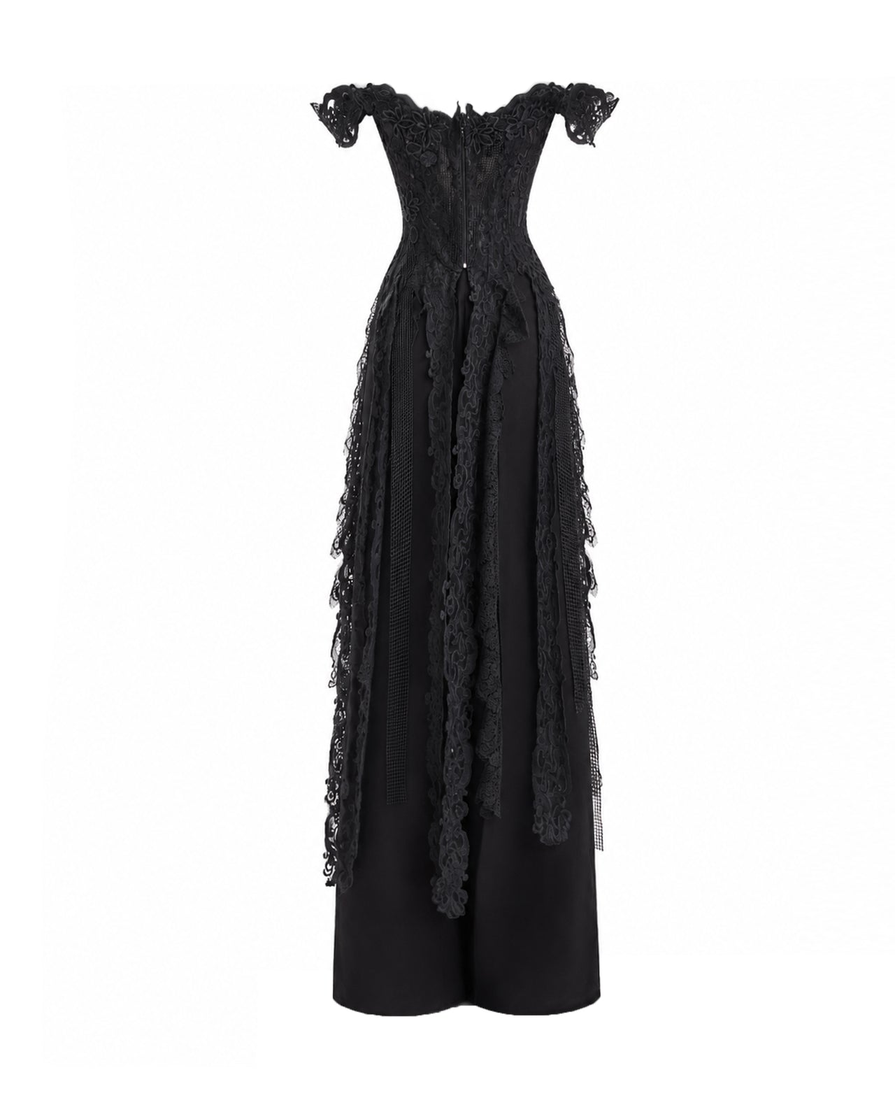 Off-Shoulder Embroidered Corset Set