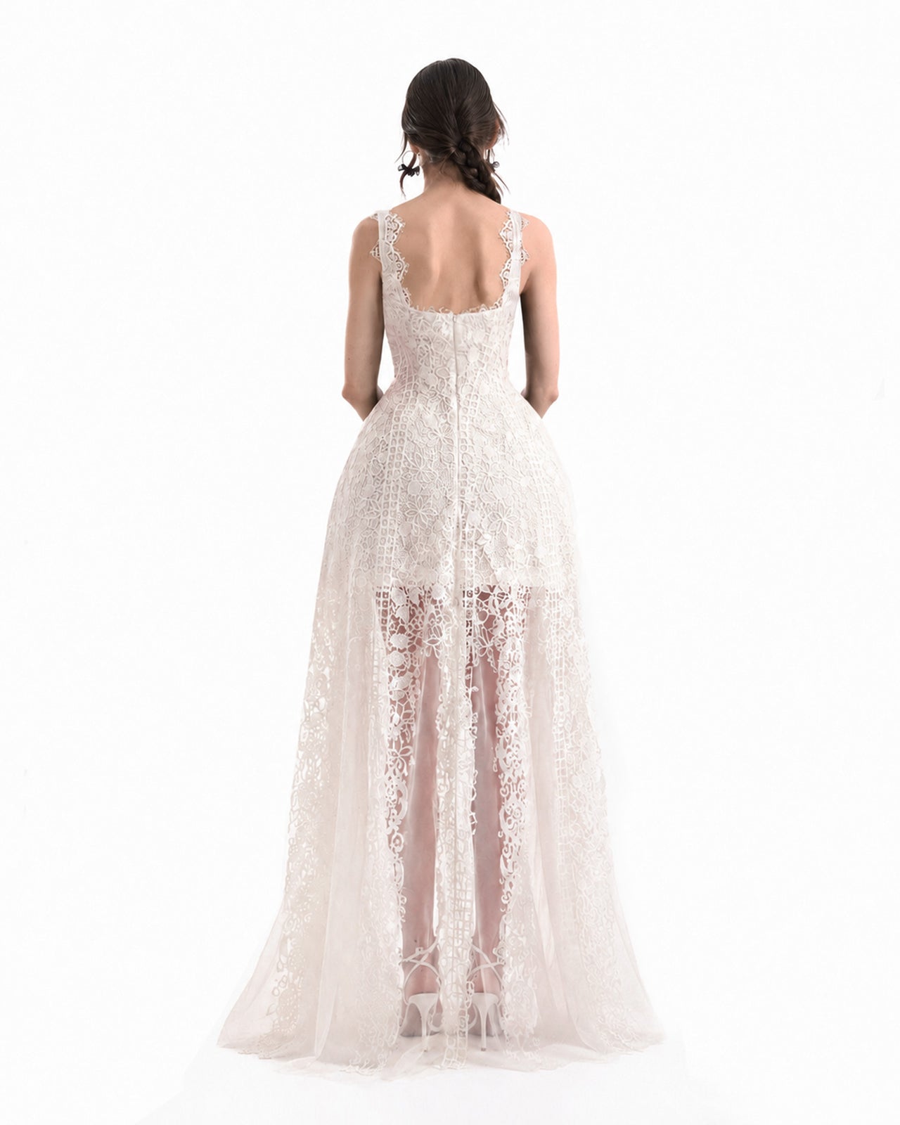 Floral Guipure Embroidered Midi Dress